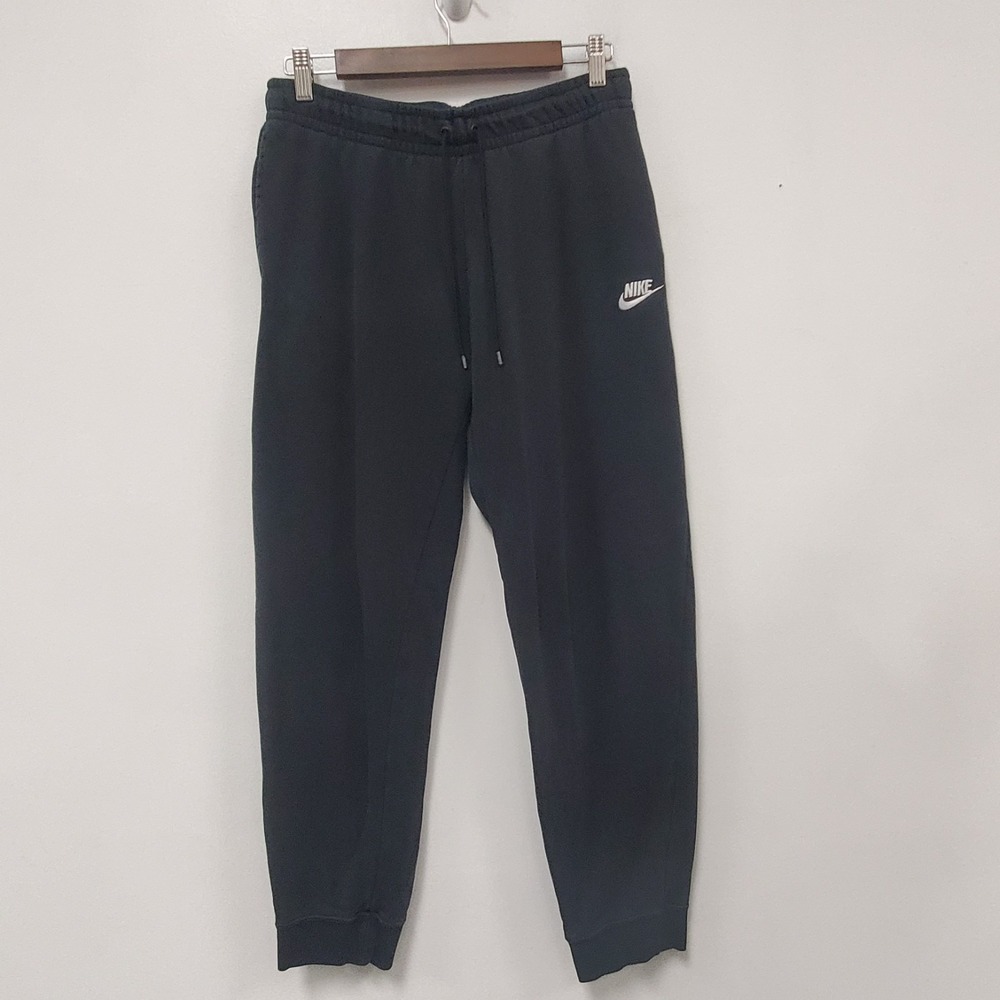 Nike Mens Black Joggers Sweatpants Size M Logo Lounge Workout Gym Pockets Lift